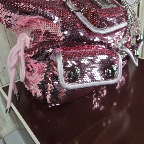 COACH 13821 Poppy Sequin Spotlight Pink Shoulder Bag Tote Special Edition Purse - Picture 9 of 16